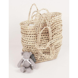 Moses basket for dolls up to 32 cm, made of palm leaves