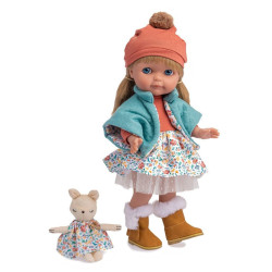 Śliczna lalka dziewczynka - Chloe w zestawie z maskotką - Berenguer 3200