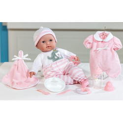 Berenguer 30040 - NONI Soft Body Baby Doll - Pink 10 Piece Gift Set