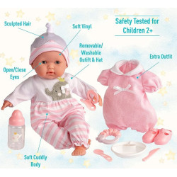 JC Toys 30040 - NONI Soft Body Baby Doll - open and close eyes