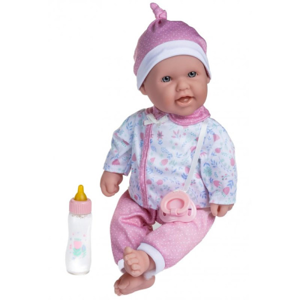 La Baby 40 cm Soft body baby doll Pink 3 Piece Outfit Pacifier & Magic Bottle