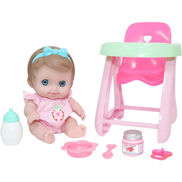 JC Toys, Lil' Cutesies 24 cm All Vinyl Washable Doll High Chair Gift Set