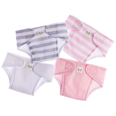 Berenguer 81003 - Baby Doll Eco Diapers 4 Pack Fits dolls 35 to 43 cm in Pink