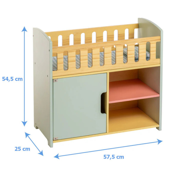Deluxe wood Crib Station with wardrobe - JC Toys 90003