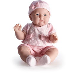 Lily, duża lalka bobas w różowej sukieneczce, Berenguer.