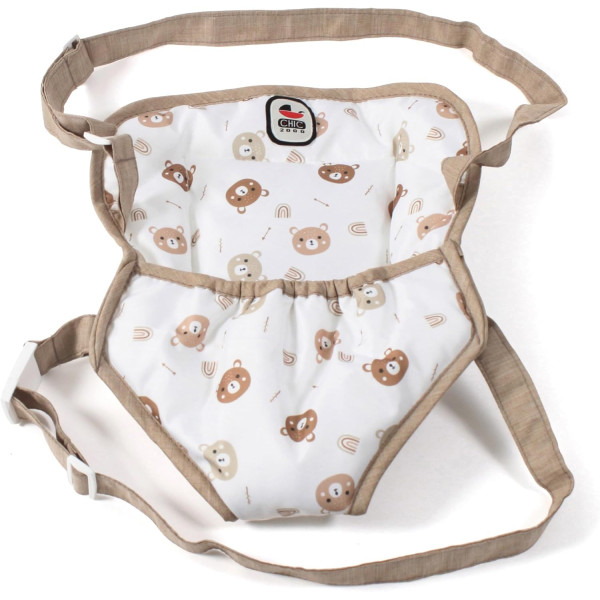 Doll carrier with suspenders, in a teddy bear - Bayer Chic 782 63