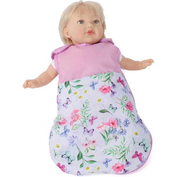 Sleeping Bag for Baby Dolls, Bola, Flowers, Pink - Bayer Chic 794-53