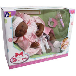 JC Toys 18783 - African American - Soft Body Doll - Deluxe Layette Gift Set