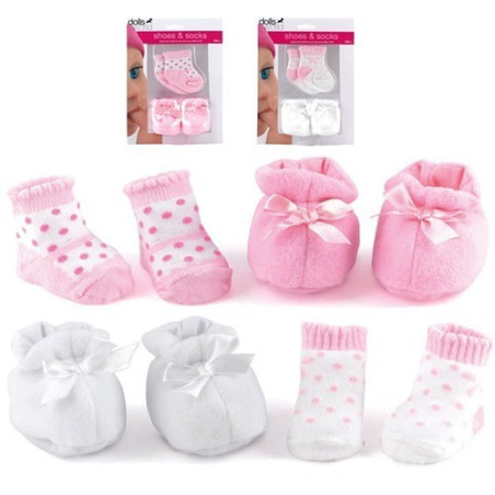 Dolls World Shoes & Socks Pink/White