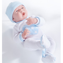 Lalka La Newborn - ziewający chłopczyk, ubranko z serduszkiem - Berenguer 18056