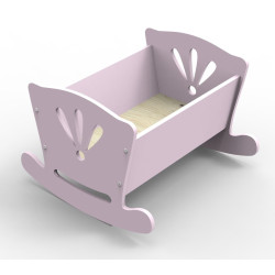 Pink wooden Cradle for Doll