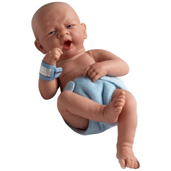 Realistyczna lalka, chłopiec - ziewający noworodek - JC Toys 18504