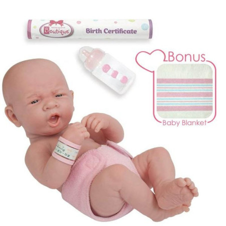 La Newborn Real Girl in Pink Diapers 36cm