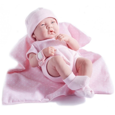 Baby Doll Girl with pink blanket - Gift Set