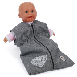 Doll's Sleeping Bag for Baby Dolls, jeans grey - Bayer Chic 2000 792 76