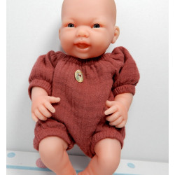 Clothes for a tiny doll 23-25 ​​cm, cherry jumpsuit