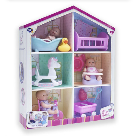 Domek dla lalek z lalkami i akcesoriami