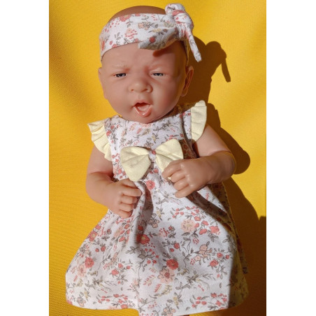Dress in flowers for baby doll - size L