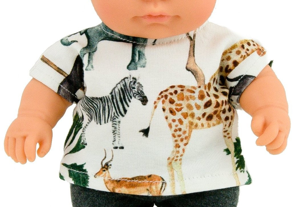 Ubranko dla małej lalki - żyrafa - Safari