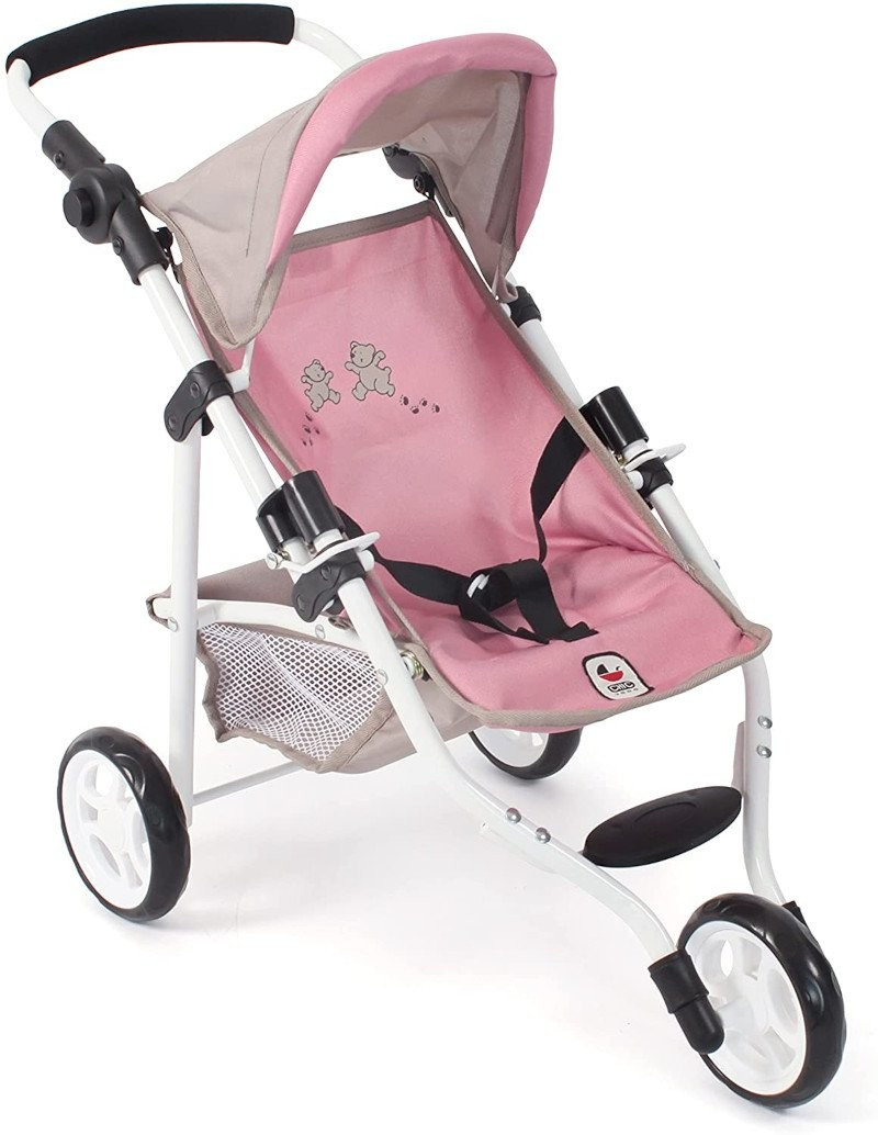 Wózek dla lalek spacerówka - Bayer Chic 612 36 - Różowy w misie