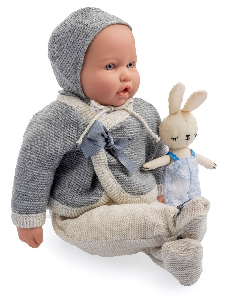 Lalka Berenguer Boutique - Royal La Baby - w popielatym ubranku