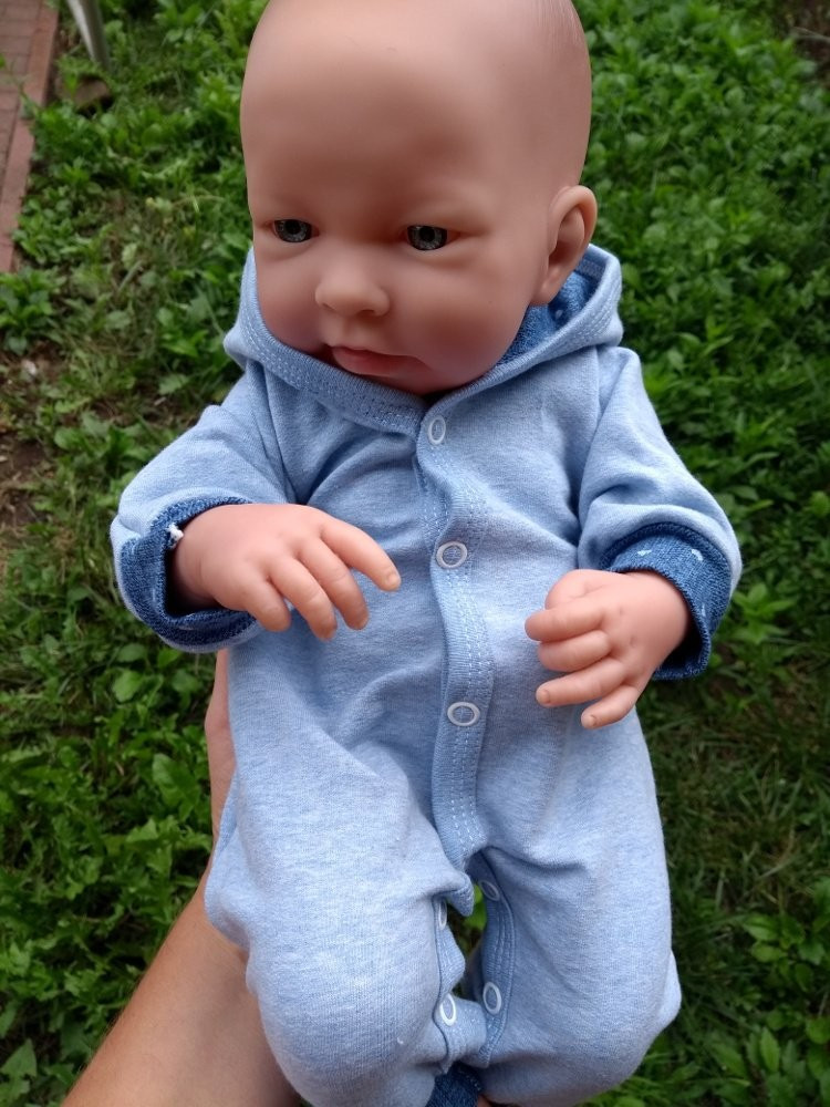 Ubranko dla lalki bobas, baby born, 42 - 45 cm - Pajacyk z kapturem
