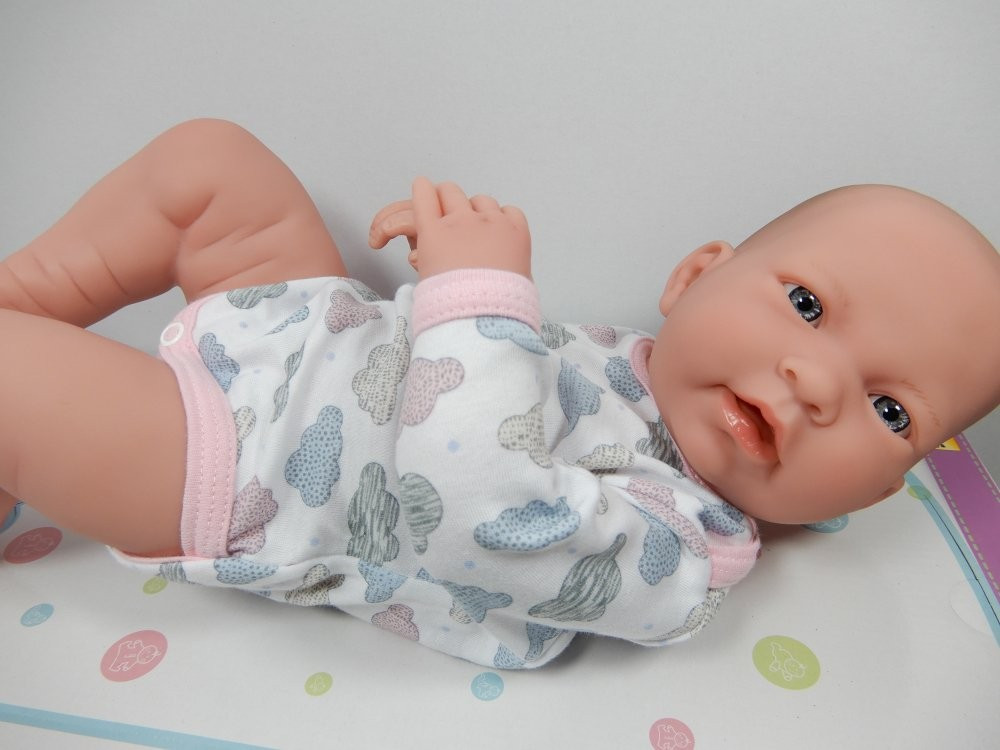 Ubranko dla lalki baby born, bobas do 44 cm - Komplet, motyw Chmurki