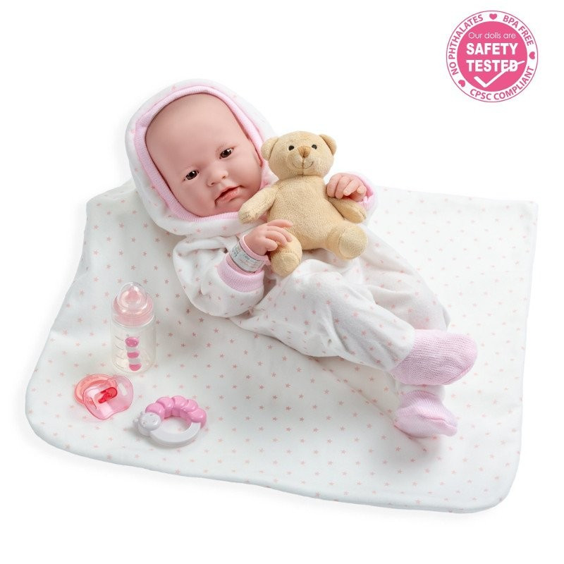 Hiszpańska lalka - La Newborn real Girl - akcesoria - JC Toys 18111